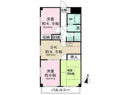 ラヴェール21(3DK/3階)の間取り写真