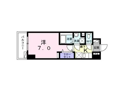 LE GRANDSAWA(1K/1階)の間取り写真