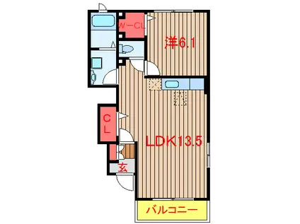 ディア フォレストI・II(1LDK/1階)の間取り写真