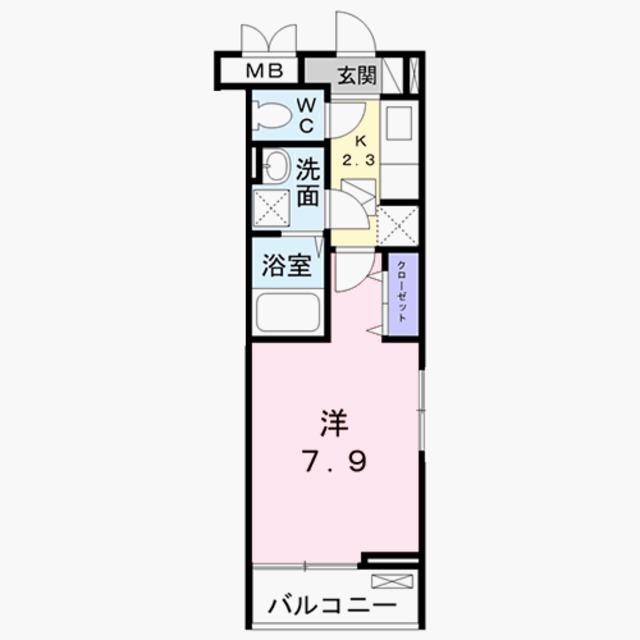 ルーチェ(1K/2階)の間取り写真