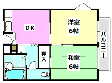 入江ハイツIII(2DK/1階)の間取り写真
