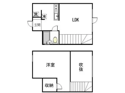 カーサハーツ(1LDK/2階)の間取り写真