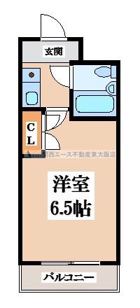 ベルハイム長瀬駅前(1K/4階)の間取り写真