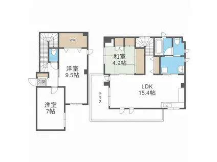 地下鉄南北線 北３４条駅 徒歩3分 5階建 築21年(3LDK/4階)の間取り写真