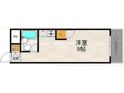 JGS緑丘マンション(ワンルーム/4階)の間取り写真