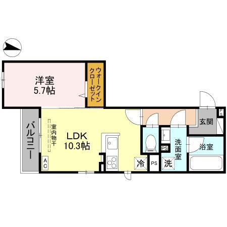 ドエル25(1LDK/3階)の間取り写真