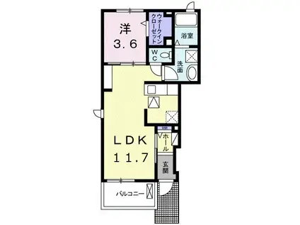 アリュール(1LDK/1階)の間取り写真