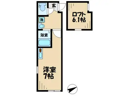 アウル橋本(ワンルーム/1階)の間取り写真