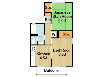 グレイスコート(2K/2階)の間取り写真