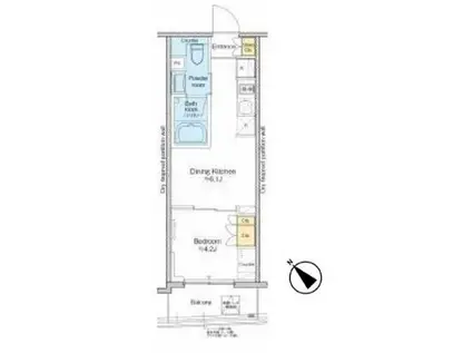 プラウドフラット文京千駄木(1DK/11階)の間取り写真