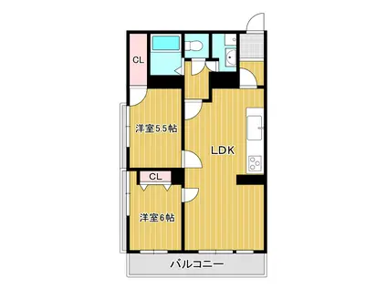 ベルガ熊谷(2LDK/2階)の間取り写真