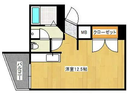 カサベルデ本町(ワンルーム/2階)の間取り写真