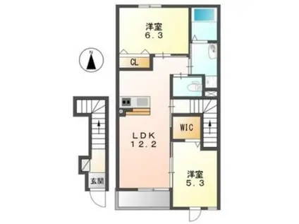 サンハイツ(2LDK/2階)の間取り写真