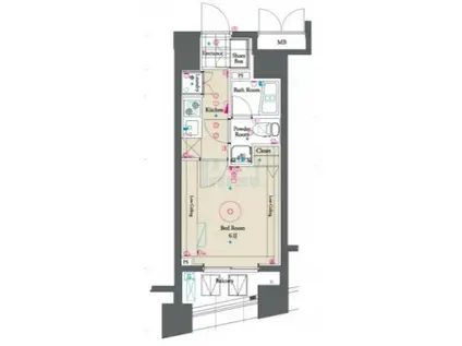 グラントゥルース練馬Ⅱ(1K/5階)の間取り写真