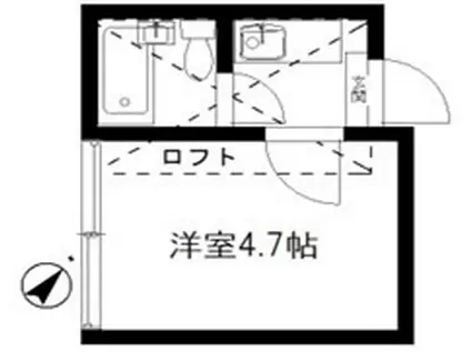 セドルハイム川口(1K/1階)の間取り写真