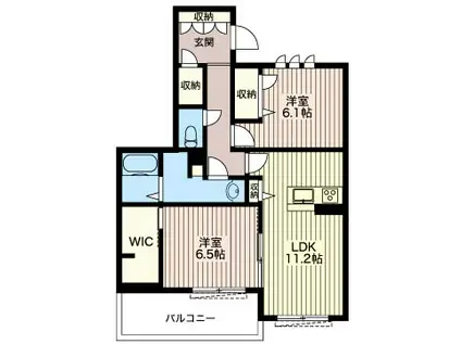 SANSFINE GRANDIR(2LDK/1階)の間取り写真