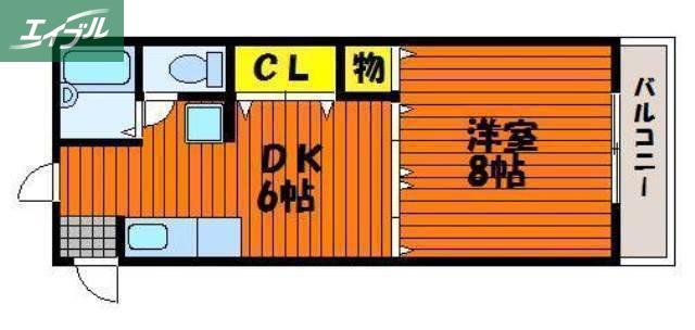 アーバンハウス東島田(1DK/3階)の間取り写真
