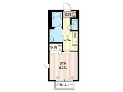 ディアコート西大井(1K/1階)の間取り写真