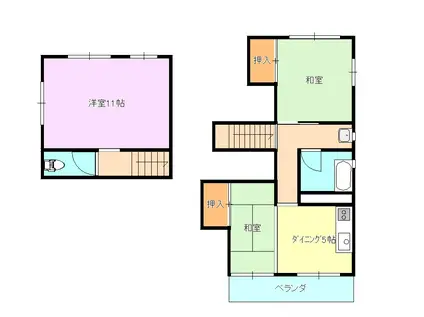 清水本町店舗兼(2DK/2階)の間取り写真