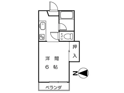 ラ・ポールあさまA(1K/3階)の間取り写真