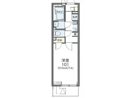 レオネクスト新川(1K/2階)の間取り写真
