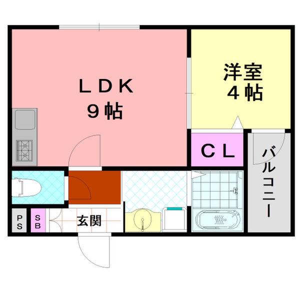 H-MAISON平野IV(1LDK/1階)の間取り写真