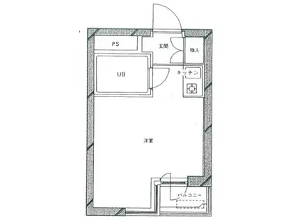 コートベルセブン神楽坂(ワンルーム/1階)の間取り写真