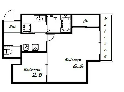 エヌエム・スワサントアン(2K/4階)の間取り写真
