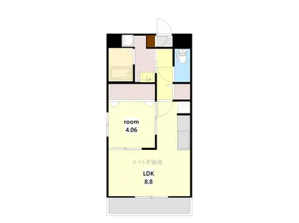 ISLAND戸高(1LDK/4階)の間取り写真