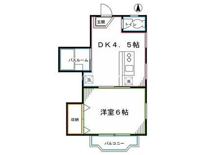 ハウスダイアリー(1DK/2階)の間取り写真