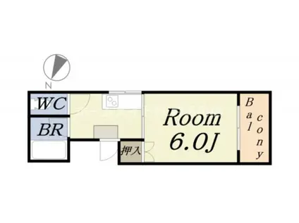 マリンパレス(1K/4階)の間取り写真
