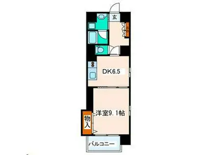 ヴィアーレ勾当台I(1DK/12階)の間取り写真