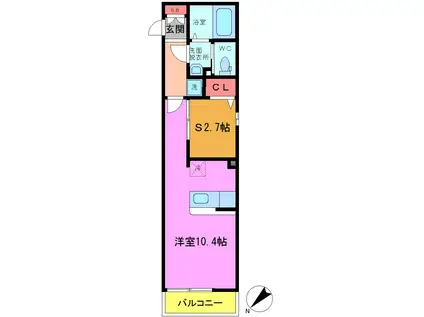 SLB妙典(1LDK/3階)の間取り写真