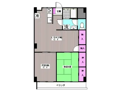 ニューハイム西台(2LDK/7階)の間取り写真