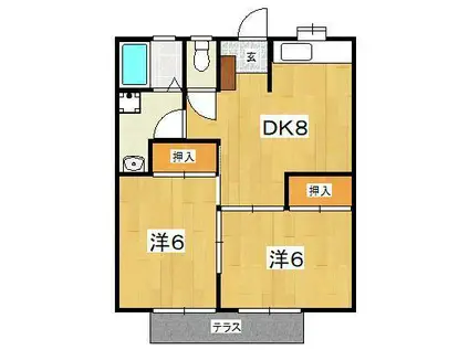 星崎第1アパート(2DK/1階)の間取り写真