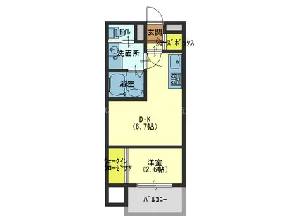 セレニテ谷九プリエ(1DK/15階)の間取り写真