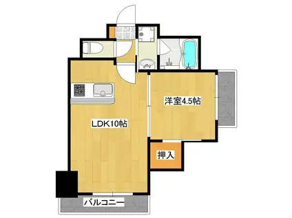 レーブコート西千石(1LDK/7階)の間取り写真