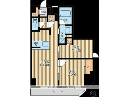 CITY LUX YOKOHAMA(2LDK/6階)の間取り写真