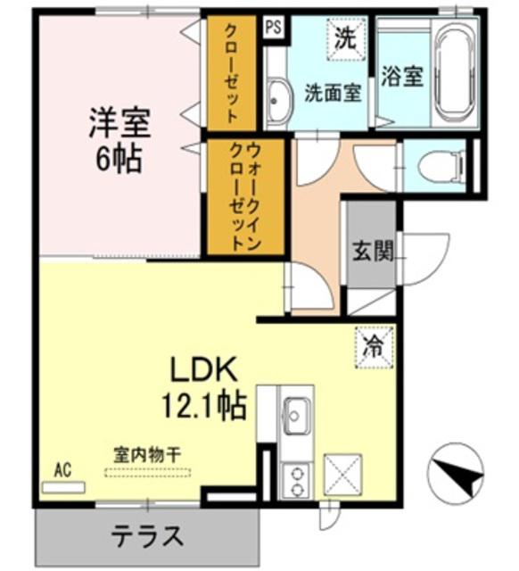 エトワール(1LDK/1階)の間取り写真