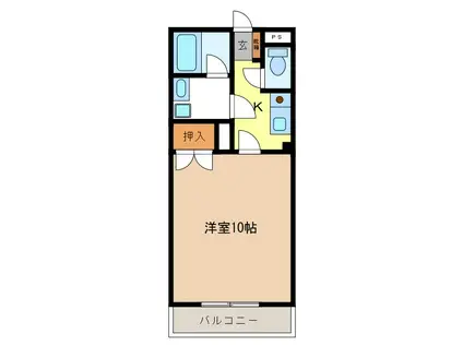 カーサ箱清水1(1K/3階)の間取り写真