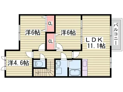 パルカーサ(2SLDK/2階)の間取り写真