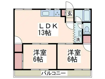 グリーンビューハウス(2LDK/1階)の間取り写真