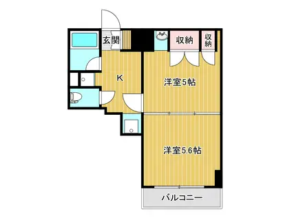 プレステージ新潟(2K/8階)の間取り写真