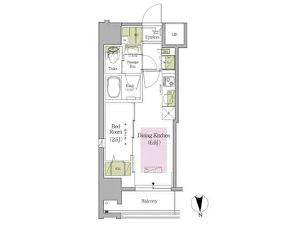 ウィルテックアパート(ワンルーム/1階)の間取り写真