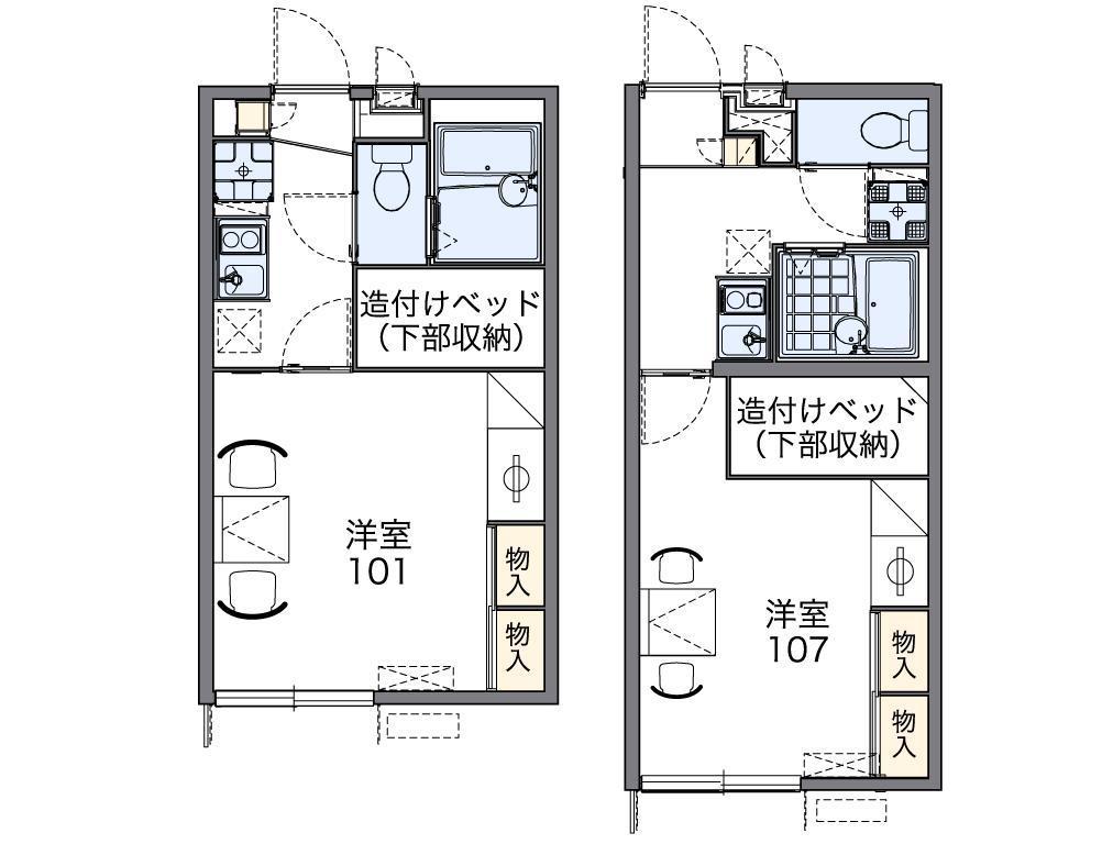 レオパレストゥルーハート(1K/1階)の間取り写真