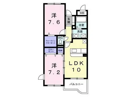 リリーハイムII(2LDK/3階)の間取り写真