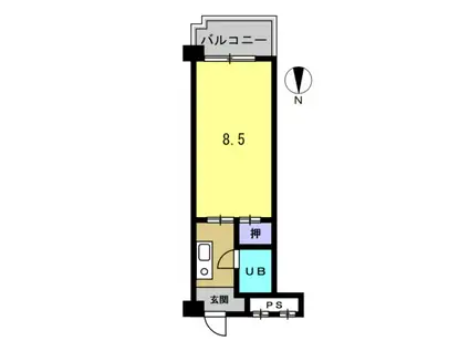 第6たつみビル(1K/3階)の間取り写真