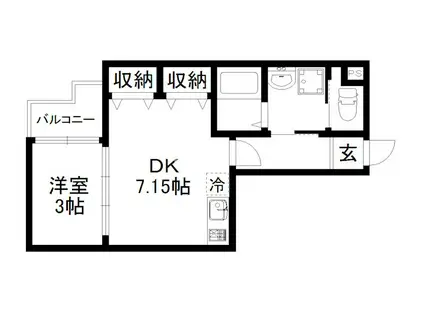 NICO西京極(1DK/3階)の間取り写真