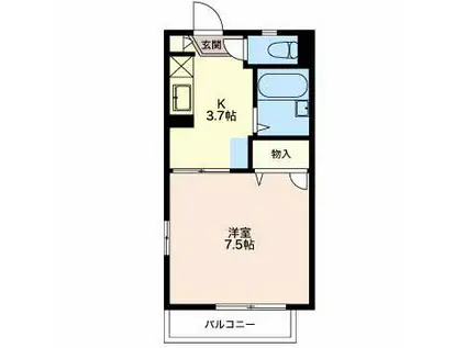 フェアリーミサキ(1K/1階)の間取り写真