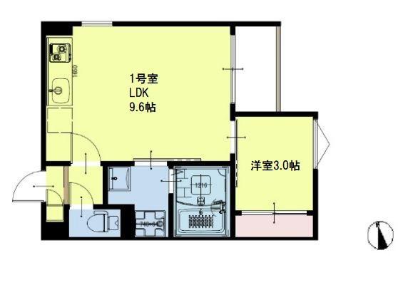 REGALEST北仙台(1LDK/3階)の間取り写真
